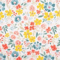 Abwaschbarer Tischdeckenstoff – Acrylbeschichtet | Bridget Blumen Bunt – 1,40 m Breite | Pflegeleicht & Vielseitig Nahaufnahme des Stoffes