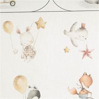 Baumwollstoff Popeline Paneel Babyaccessoires Tiere – schadstoffgeprüft, feinfädig & hautfreundlich Detailaufnahme