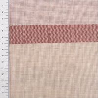 Gardinenstoff Dekostoff halbtransparent Jacquard-Streifen – Made in Germany, leicht & modern in Beige und Beere (1,40 m Breite) mit Massband