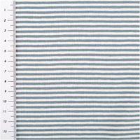 Jersey Stoff Baumwolljersey Yarn Dyed Streifen – Fein gestreift in Weiß und Stahlblau, 1,50 m Breite mit Massband