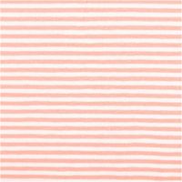 Jersey Stoff Baumwolljersey Yarn Dyed Streifen – Fein gestreift in Weiß und Coral, 1,50 m Breite Nahaufnahme des Stoffes