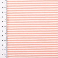 Jersey Stoff Baumwolljersey Yarn Dyed Streifen – Fein gestreift in Weiß und Coral, 1,50 m Breite mit Massband