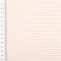 Jersey Stoff Baumwolljersey Yarn Dyed Streifen – Fein gestreift in Weiß und Beige, 1,50 m Breite mit Massband