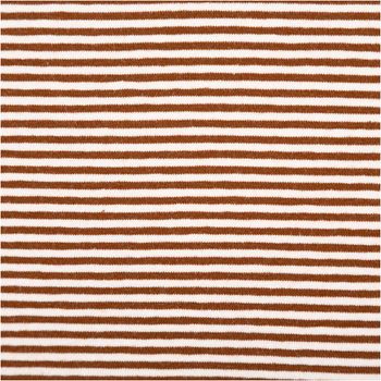 Jersey Stoff Baumwolljersey Yarn Dyed Streifen – Fein gestreift in Weiß und Braun, 1,50 m Breite Nahaufnahme des Stoffes