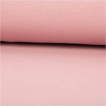 Jersey Stoff Baumwolljersey Uni hell-mauve – Weich, elastisch und hautfreundlich, 1,50 m Breite ausgerollt und glatt liegend