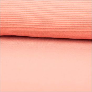 Rippjersey Ottoman Uni Coral – Hochwertiger, elastischer Jersey-Stoff für vielseitige Nähprojekte ausgerollt und glatt liegend