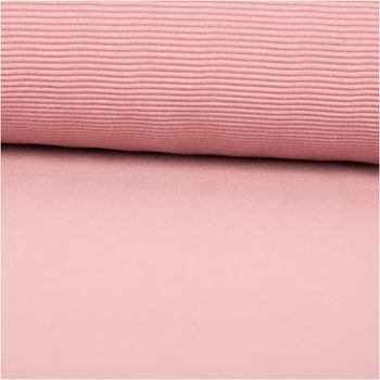 Rippjersey Ottoman Uni Hell-Mauve – Hochwertiger, elastischer Jersey-Stoff für vielseitige Nähprojekte ausgerollt und glatt liegend