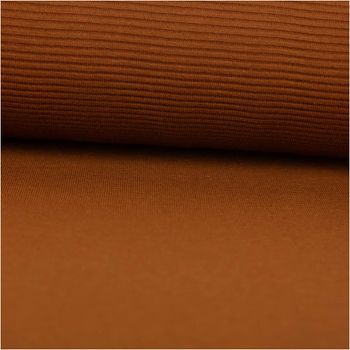 Rippjersey Ottoman Uni Braun – Hochwertiger, elastischer Jersey-Stoff für vielseitige Nähprojekte ausgerollt und glatt liegend