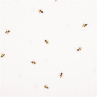 Musselin Stoff mit kleinen Bienen – Weicher & hautfreundlicher Baumwollstoff für Babys & Kinder Vollbild