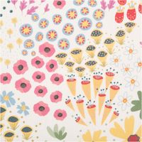 Baumwollstoff Halbpanama Mini Blumen Weiß Bunt – 1,40m breit | Digitaldruck Dekostoff für Vorhänge, Kissen & Tischwäsche Detail