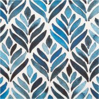 Baumwollstoff Halbpanama Aquarell Ornamente Blau – 1,40m breit | Dekostoff mit Digitaldruck für moderne Wohnideen Halbpanamamotiv
