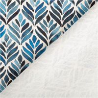 Baumwollstoff Halbpanama Aquarell Ornamente Blau – 1,40m breit | Dekostoff mit Digitaldruck für moderne Wohnideen mit Rueckseite