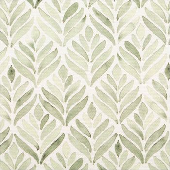 Baumwollstoff Halbpanama Aquarell Ornamente Grün – 1,40m breit | Dekostoff mit Digitaldruck für moderne Wohnideen Nahaufnahme des Stoffes