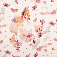 Baumwollstoff Halbpanama Aquarell Blumen Weiß Mauve – 1,40m breit | Floraler Dekostoff mit Digitaldruck für Kissen, Vorhänge & Deko Nahaufnahme des Stoffes