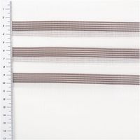 Gardinenstoff Dekostoff halbtransparent Jacquard-Streifen Wellen grün – 1,50 m Breite Streifenmotiv mit Massband