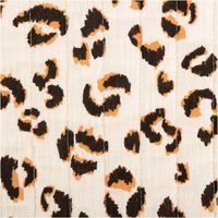 Steppstoff Fauve aus Musselin Stoff mit Leo-Print in Beige – herrlich weich und beidseitig verwendbar! Nahaufnahme