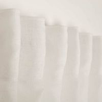 91223-Gardinenstoff-Meterware-transparent-mit-Bleibandsaum-Leinenstruktur-ecru-320cm--MG-8737.jpg Transparenter Gardinenstoff Meterware mit Leinenstruktur in Ecru – 320 cm Höhe | Pflegeleicht, knitterarm & mit Bleibandsaum Nahaufnahme oberes Ende