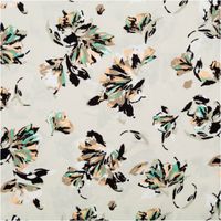 Leichter Viskose Popeline Stoff mit Blumen-Print in Beige, weich, atmungsaktiv, hautfreundlich – ideal für Blusen, Kleider & Sommer-Outfits Vollbild