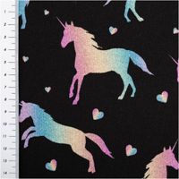 91248-Jersey-Stoff-Baumwolljersey-Digitaldruck-Einhorn-schwarz-bunt-1-4m-Breite--MG-7629.jpg Jersey Stoff aus Baumwolle mit Digitaldruck Einhorn – Weicher & elastischer Stoff für einzigartige Nähprojekte mit Massband