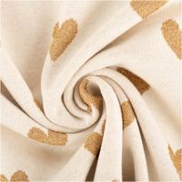 91250-Strickstoff-Jacquard-Lurex-Herzen-natur-goldfarbig-1-45m-Breite--MG-7781.jpg Strickstoff Jacquard Lurex – Herzen in Natur-Gold | Weich, bequem & ideal für Kleidung und Heimtextilien kunstvoll eingedreht in Falten
