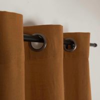 Vorhang Helios Camel 140x260 – Baumwolle mit Ösen & Leinenstruktur oberes Ende