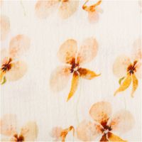Musselin Stoff mit Blumen-Digitalprint – Weicher & hautfreundlicher Bio-Baumwollstoff für Mode, Wohnaccessoires, Babys & Kinder Nahaufnahme des Stoffes