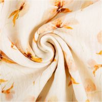 Musselin Stoff mit Blumen-Digitalprint – Weicher & hautfreundlicher Bio-Baumwollstoff für Mode, Wohnaccessoires, Babys & Kinder kunstvoll eingedreht in Falten