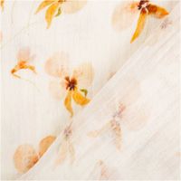 Musselin Stoff mit Blumen-Digitalprint – Weicher & hautfreundlicher Bio-Baumwollstoff für Mode, Wohnaccessoires, Babys & Kinder mit Rueckseite