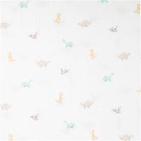 Musselin Stoff mit niedlichem Dino-Digitalprint – Weicher & hautfreundlicher Baumwollstoff für Babys & Kinder Vollbild