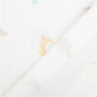 Musselin Stoff mit niedlichem Dino-Digitalprint – Weicher & hautfreundlicher Baumwollstoff für Babys & Kinder mit Rueckseite