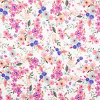Viskose Stoff Flowers mit Blümchen-Digitalprint und Lurex-Akzenten in Gold für sommerliche Outfits Vollbild