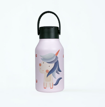 Trinkflasche Marta Munté Unicorn Powder Pink von Runbott 350ml - geschmacksneutral, BPA-frei und auslaufsicher