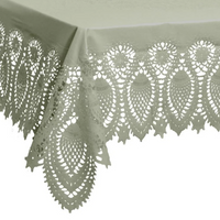 Abwaschbare Tischdecke "Amira" mit Häkelspitze – Rechteckig, Grün, 137x180cm
