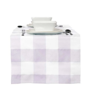 Tischläufer Würfelkaro Lila Weiß 45x150cm – Frisches Design für deinen Tisch