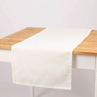 Uni Tischläufer Outdoor Olefina mit Fleckschutz ecru 40x160cm von SCHÖNER LEBEN in natürlicher Leinenoptik
