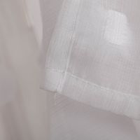 Ösenvorhang in Leinenoptik mit Pompons – Weiß, 140x260 cm Naht