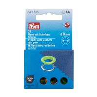 Prym Ösen 8 mm hellgrün/silber – 32 Stück | Nähfrei & rostfrei für DIY, Taschen & Kleidung in der Papierverpackung