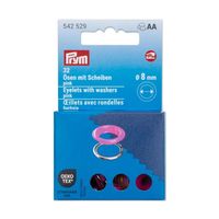 Prym Ösen 8 mm pink/silber – 32 Stück | Nähfrei & rostfrei für DIY, Taschen & Kleidung in der Papierverpackung