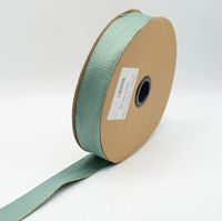 Gurtband Glamour mintgrün mit goldfarbigen Metallic-Effekte Meterware 40mm Breite auf der Rolle mit abgewickeltem Band
