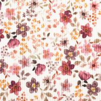 Rippjersey Rib Jersey Stoff mit Blümchen weiß rosa – Weicher Jersey für bequeme Mode & Accessoires Blumenmotiv