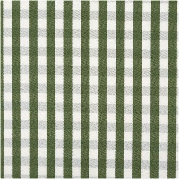 Blickdichter Dekostoff mit kleinen Karos in Grün und Ecru aus deutscher Produktion – Vielseitig & Pflegeleicht Nahaufnahme des Stoffes