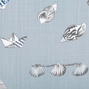 Baumwollstoff Dekostoff Panama Leinenstruktur Petitbateau Maritim – Blau – 1,60 m Breite Nahaufnahme des Stoffes