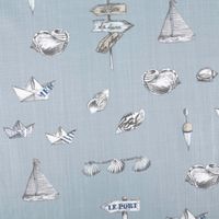 Baumwollstoff Dekostoff Panama Leinenstruktur Petitbateau Maritim – Blau – 1,60 m Breite Vollbild