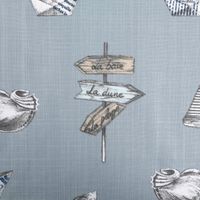 Baumwollstoff Dekostoff Panama Leinenstruktur Petitbateau Maritim – Blau – 1,60 m Breite Wegweisermotiv