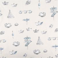 Baumwollstoff Dekostoff Panama Leinenstruktur Petitbateau Maritim – Natur– 1,60 m Breite Ganzansicht