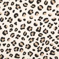 Sweatstoff aus Baumwolle mit modernem Leo-Dessin in Beige – Kuschelweicher Stoff für bequeme Kleidung & Accessoires Vollbild
