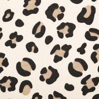 Sweatstoff aus Baumwolle mit modernem Leo-Dessin in Beige – Kuschelweicher Stoff für bequeme Kleidung & Accessoires Nahaufnahme des Stoffes