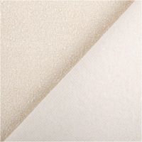 Boucle Polsterstoff Doha mit easy clean Fleckschutz und Petproof in uni Wollweiß mit 145cm Stoffbreite mit Rueckseite