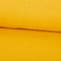 Baumwollstoff Cotton Slub Washed Ockergelb – Weich, luftig & perfekt für sommerliche Kleidung ausgerollt und glatt liegend