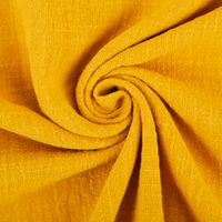 Baumwollstoff Cotton Slub Washed Ockergelb – Weich, luftig & perfekt für sommerliche Kleidung kunstvoll eingedreht in Falten
